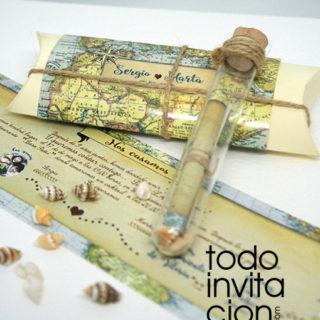 invitacion pergamino mensaje tubo cristal