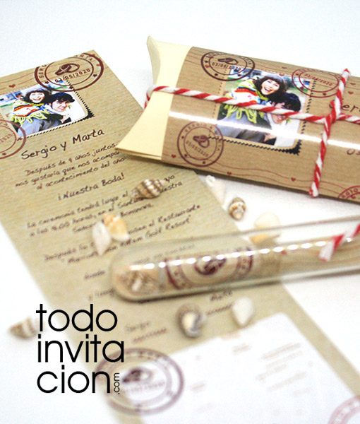 invitacion pergamino mensaje tubo cristal