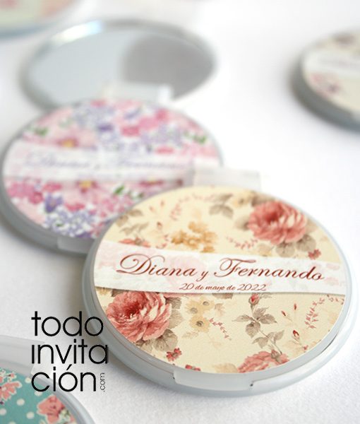 espejos para comunion bodas personalizados flores