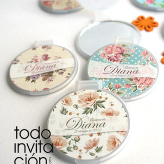 espejos para comunion bautizo flores