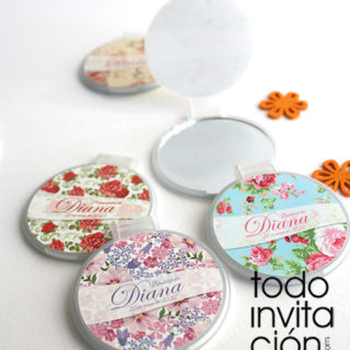 espejos para comunion bautizo flores