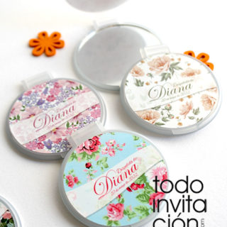 espejos para comunion bautizo flores