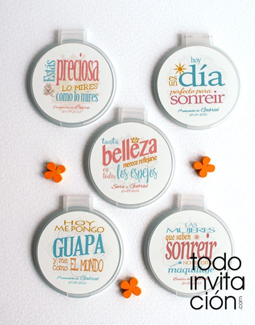 espejos con tapa frases personalizados boda bautizo comunion