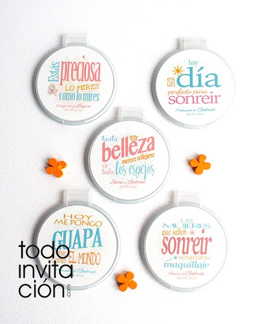 espejos con tapa frases personalizados boda bautizo comunion