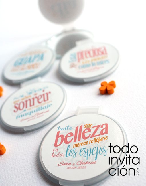 espejos con tapa frases personalizado para bodas