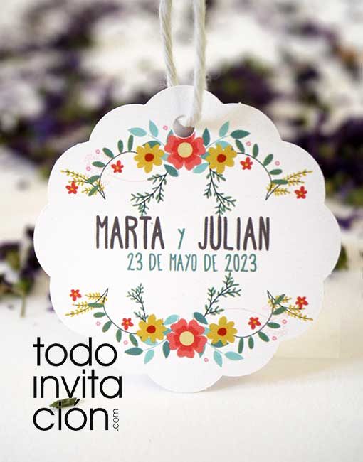 etiqueta personalizada reagalos de boda