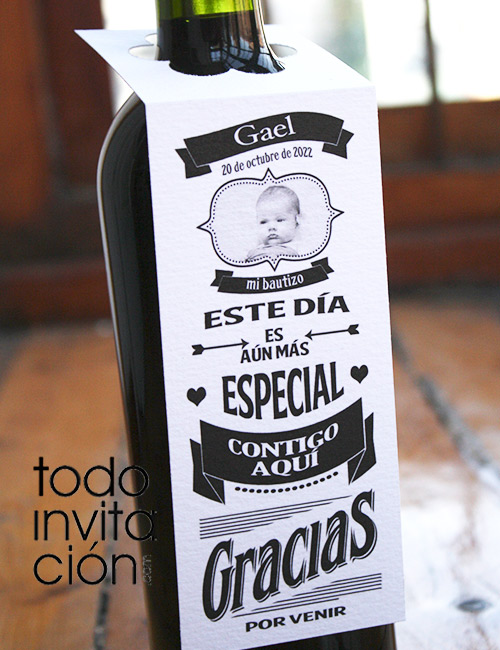 Botella Comunión De Vino Personalizada Con Nombre De Invitado Y