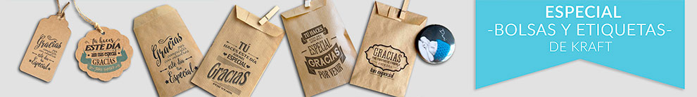 bolsas y etiquetas kraft bodas bautizos comuniones