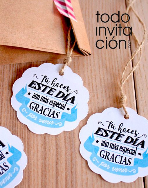 etiquetas redondas blanco detalles invitados de boda