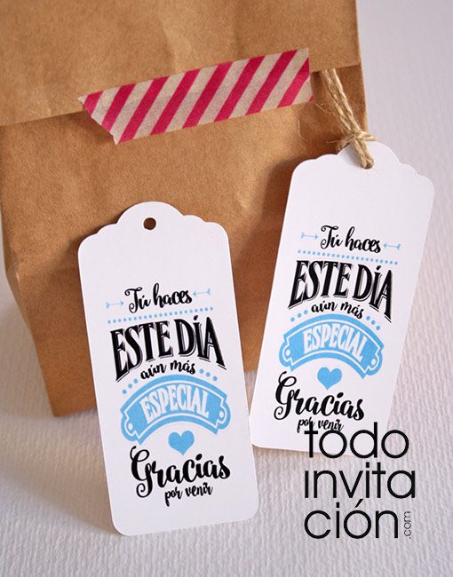 etiquetas balncas gracias por venir detalles invitados