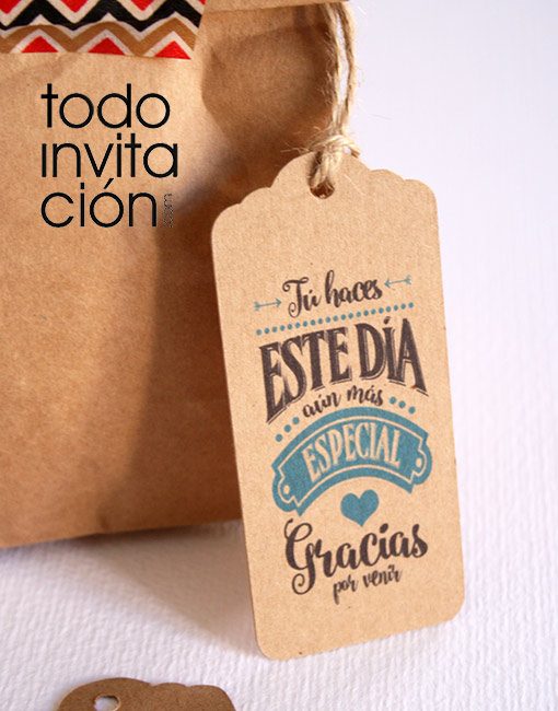 BOLSAS KRAFT PEQUEÑAS “GRACIAS 4” – PACK 20 und. - Todoinvitacion-  invitaciones y detalles diferentes