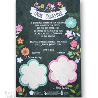 invitacion de boda plantable papel de semillas