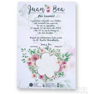 invitacion de boda plantable semillas flores