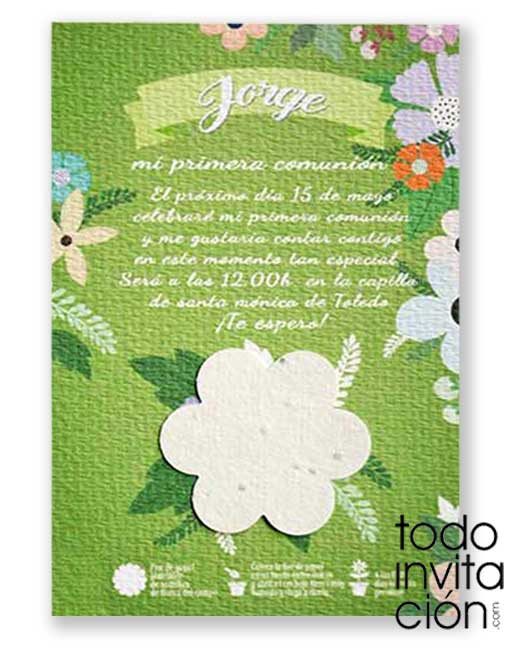 invitacion plantable de semillas