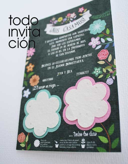 invitacion plantable de semillas