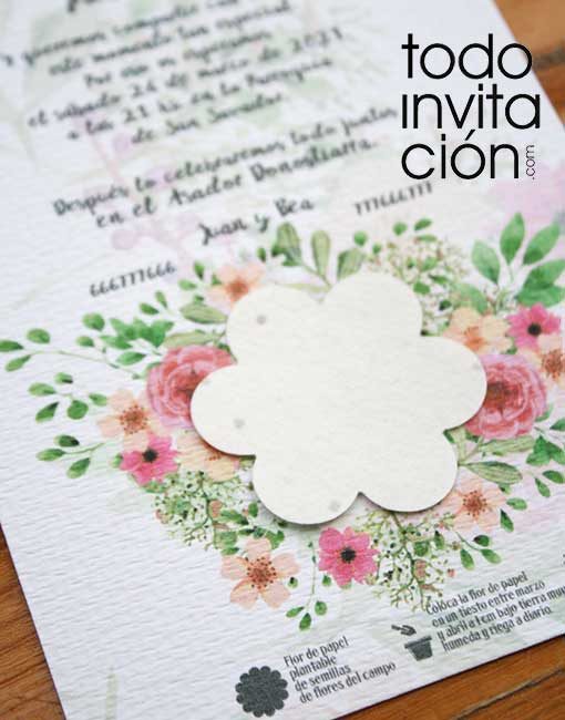 invitacion plantable de semillas