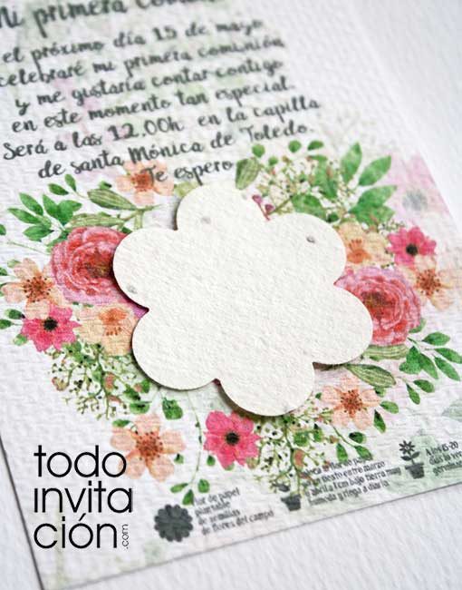 invitacion plantable de semillas