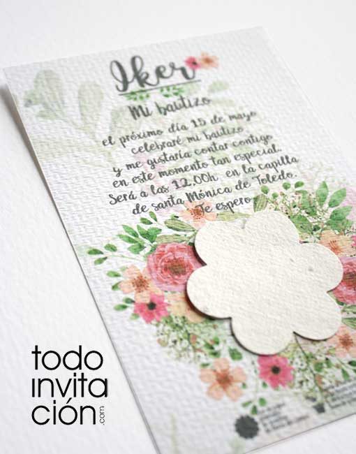 invitacion plantable de semillas