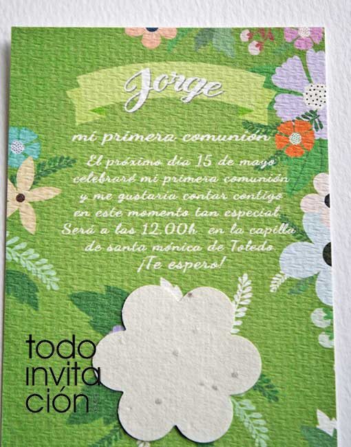 invitacion plantable de semillas