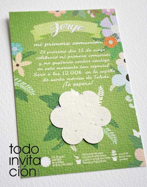 invitacion plantable de semillas