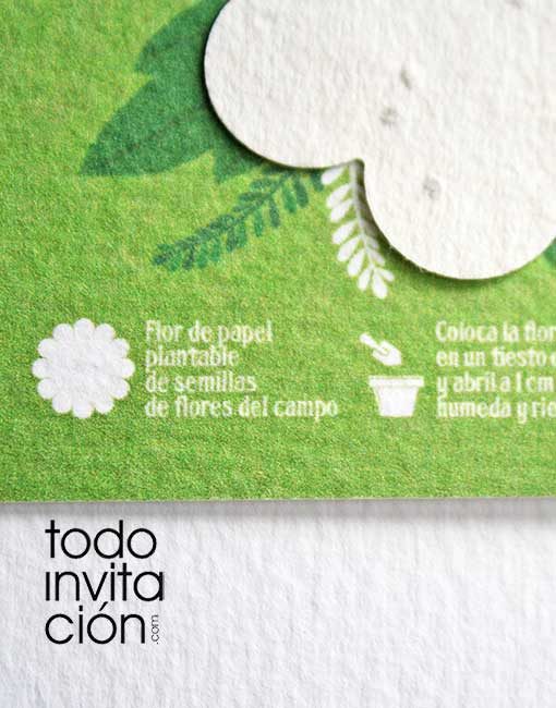 invitacion plantable de semillas