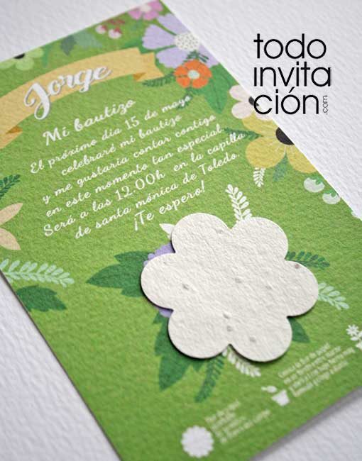 invitacion plantable de semillas