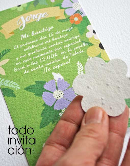 invitacion plantable de semillas