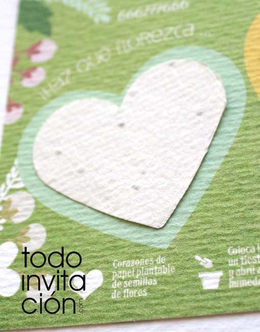 invitacion plantable de semillas