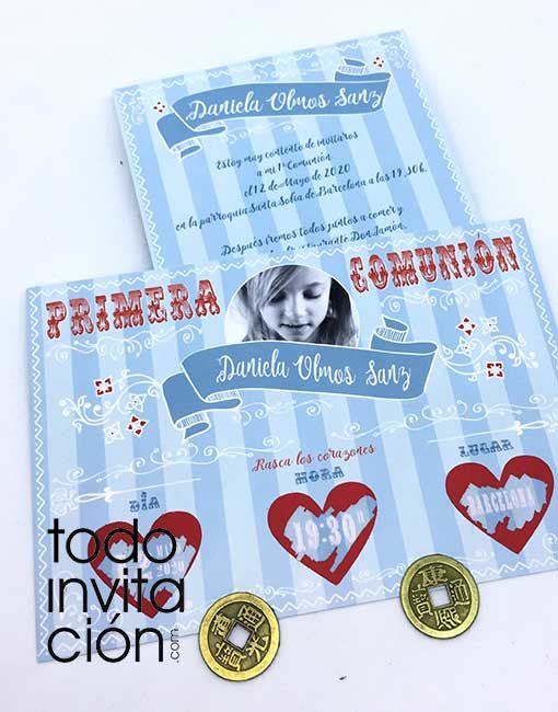 invitacion rasca y gana bautizo comunión