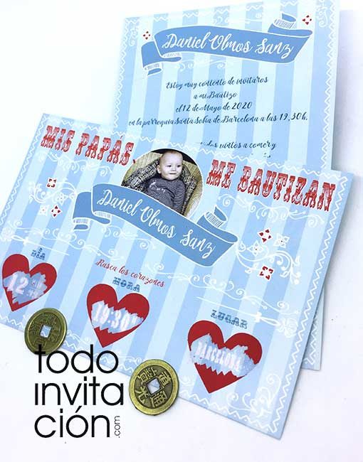 invitacion rasca y gana bautizo comunión