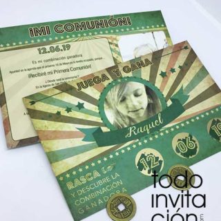 invitacion rasca y gana bautizo comunión