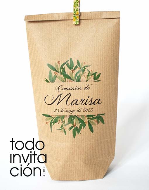 Bolsas kraft personalizadas boda, comunion bautizo