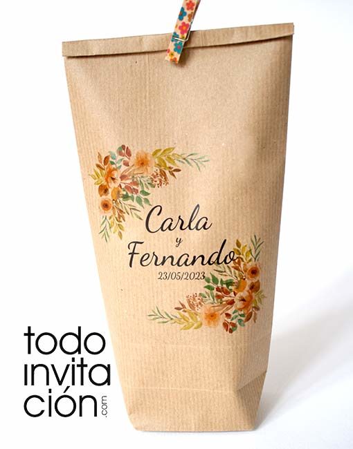 Bolsas kraft personalizadas boda, comunion bautizo