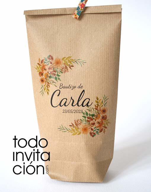 Bolsas kraft personalizadas boda, comunion bautizo