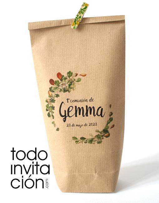 Bolsas kraft personalizadas boda, comunion bautizo