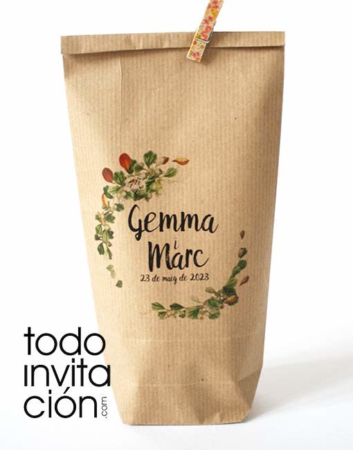 Bolsas kraft personalizadas boda, comunion bautizo