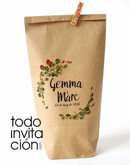 Bolsas kraft personalizadas boda, comunion bautizo