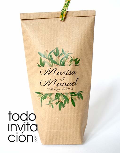 Bolsas kraft personalizadas boda, comunion bautizo