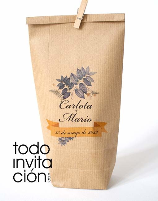 Bolsas kraft personalizadas boda, comunion bautizo