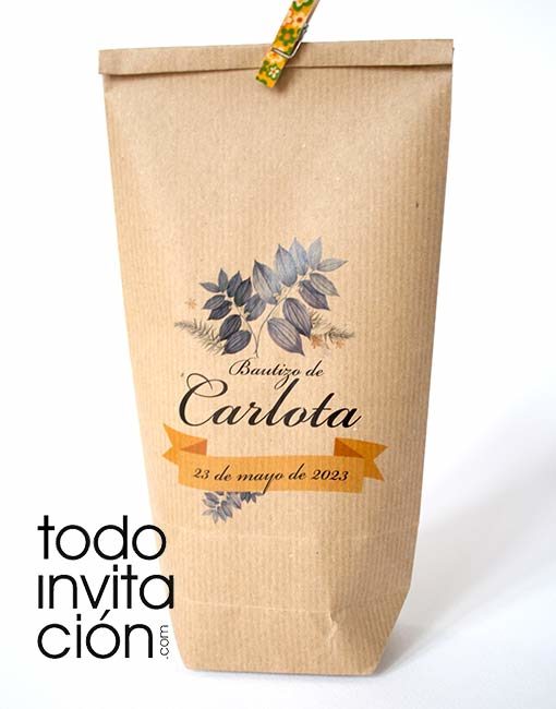 Bolsas kraft personalizadas boda, comunion bautizo