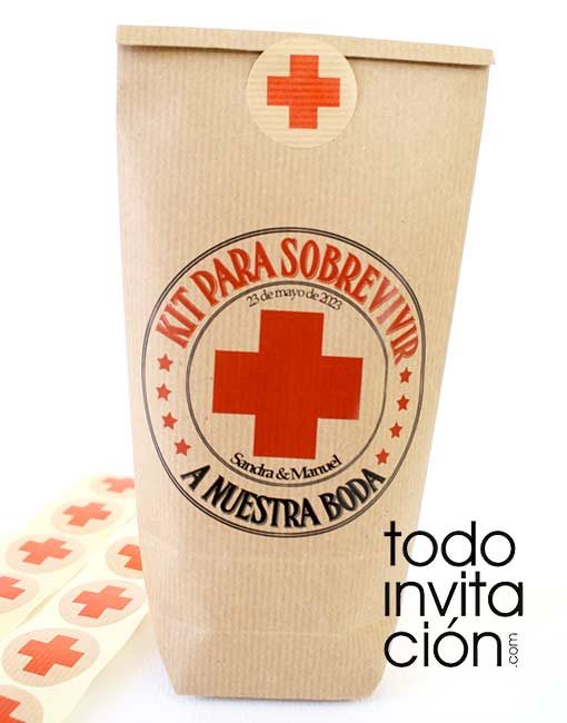 bolsa kraft kit supervivencia bodas