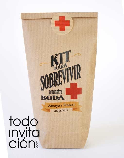 bolsa kraft kit supervivencia bodas