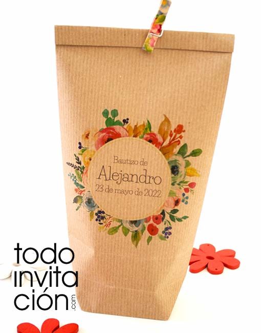 Bolsas kraft personalizadas boda, bautizo, comunion