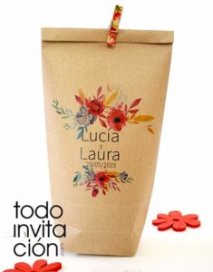 Bolsas kraft personalizadas boda, comunion bautizo