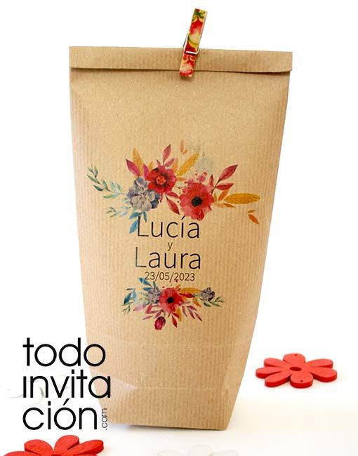 Bolsas kraft personalizadas boda, comunion bautizo