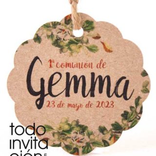 etiqueta kraft personalizada boda comunion bautizo
