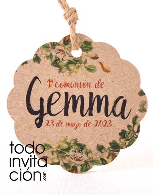 etiqueta kraft personalizada boda comunion bautizo