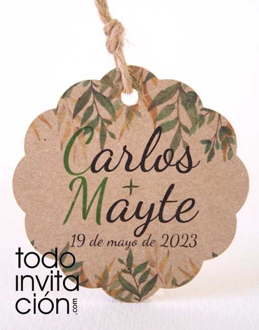 etiqueta kraft personalizada boda comunion bautizo