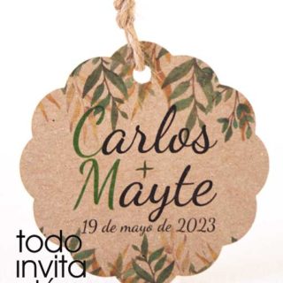 etiqueta kraft personalizada boda comunion bautizo