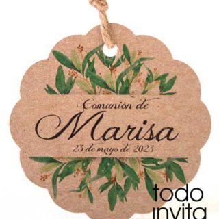 etiqueta kraft personalizada boda comunion bautizo